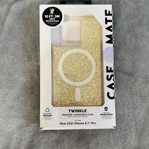 Case-Mate Twinkle MagSafe Case for iPhone 13 Pro 6.1 Gold Glitter CM046883-1